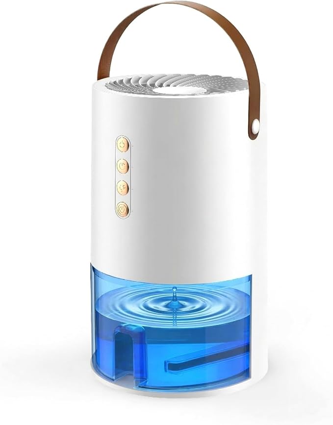 Dehumidifier, 44 OZ Small Dehumidifiers for Home, Bedroom, Bathroom, Fresh Air with Negative Ions & Auto Shut Off, 7 Colors Light & 3 Timer Options, Portable Dehumidifiers for Closet RV