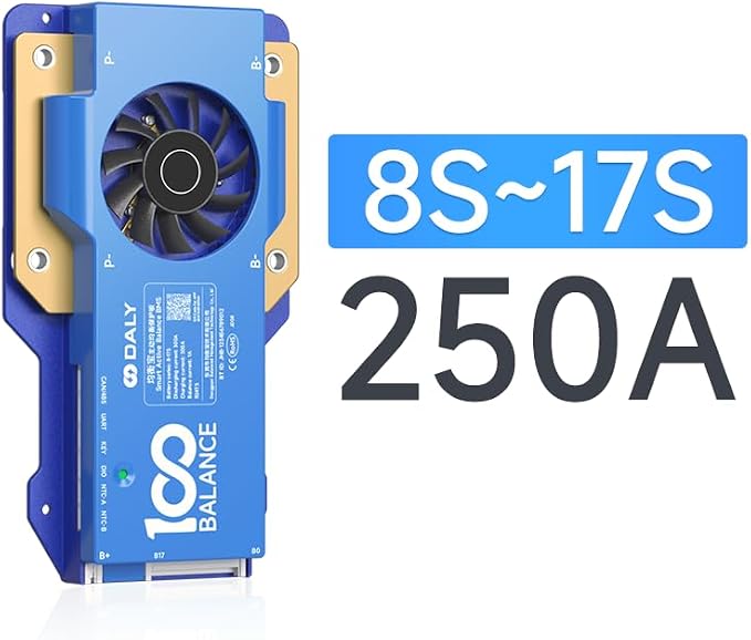 DALY BMS 250A 8S - 17S Built in Bluetooth 1A Active Cell Balancing RS485 CAN for 24V - 60V LiFePO4/Li - ion/LTO Battery Packs Perfect for Golf Cart, Home Energy System, E - Bike