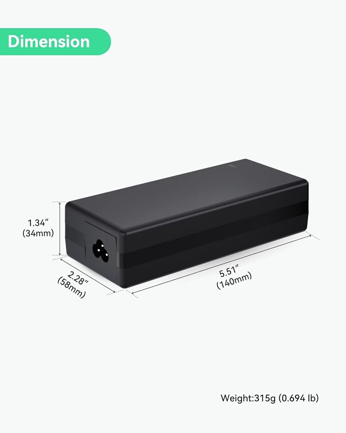 LINOVISION UL Listed DC 54V 2.2A Power Adapter, AC 100-240V to DC 54V 2.2A 120W Power Supply Adapter for PoE Switches and PoE NVRs