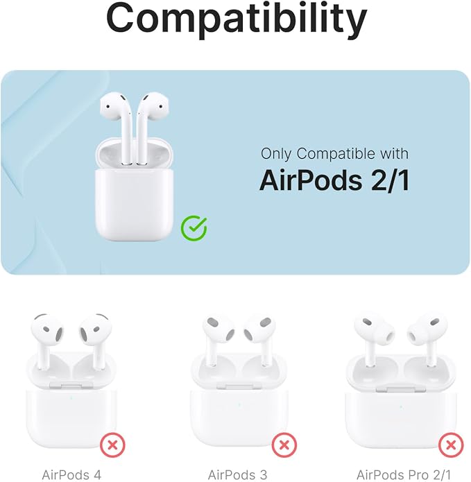 Catalyst Waterproof Case for AirPods 2nd Generation and AirPods 1st Generation - Wireless and USB-C Charging High Drop Protection AirPod Gen 2 and Gen 1 Case with Carabiner, One Piece Design