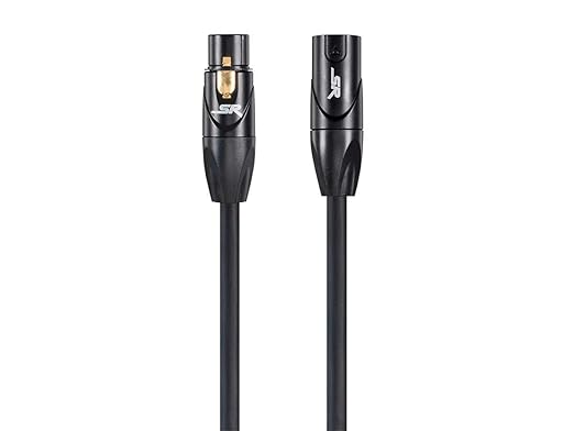 Monoprice XLR Male to XLR Female Cable [Microphone & Interconnect] - 50 Feet | Gold Plated, 16AWG - Stage Right Series Black