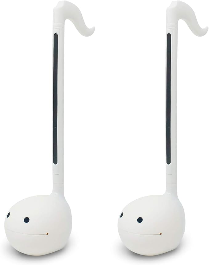 Otamatone Japanese Electronic Musical Instrument Portable Music Synthesizer from Japan by Maywa Denki Studio Award Winning, Educational Fun Gift for Children, Teens & Adults - White Set of 2