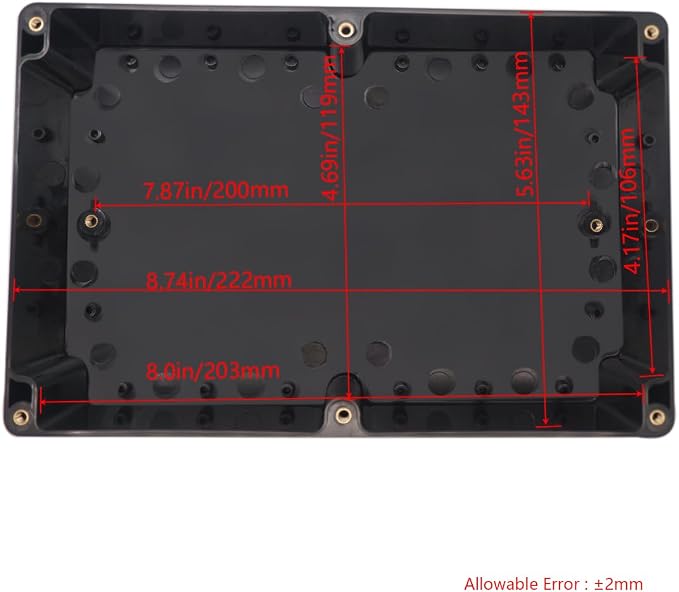Project Box IP65 Waterproof Junction Box ABS Plastic Black Electrical Boxes DIY Electronic Project Case Power Enclosure Clear Cover 9.06"x5.91"x3.35"