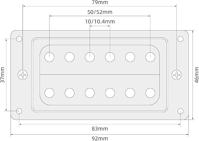 6 String Rosewood Humbucker Pickups for Electric Guitar Replacement Parts (non-adjustable slug)