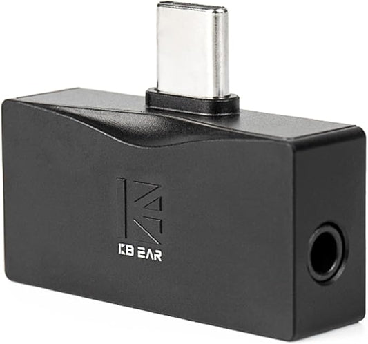 2026 Latest KBEAR TC06 USB C DAC with Headphone Amplifier, Portable Mini DAC Amp with 3.5mm 4.4mm Output, HIFI Hi-Res USB C to 3.5mm Audio Adapter for KZ ZS10 PRO IEM,Work with PC/Laptop/Phone (Black)