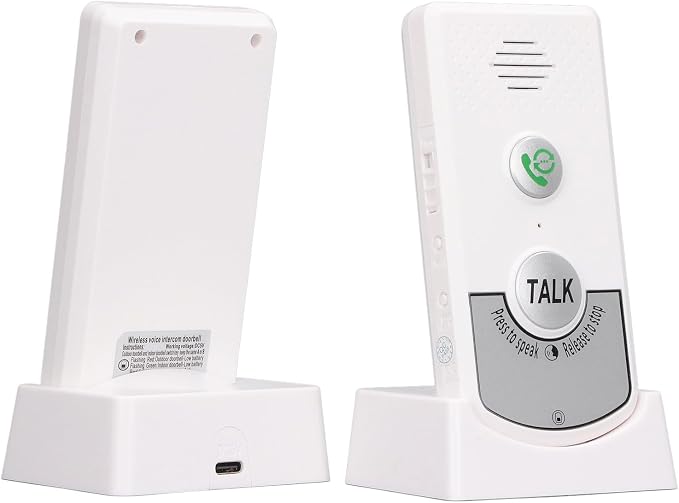 Intercoms Wireless For Home 2 Way Talk Doorbell Voice Intercom, Walkie Talkies Long Range 1000ft Caregiver Pager Intercom Intercomunicador Indoor Outdoor System for Home Hospital Office (White)