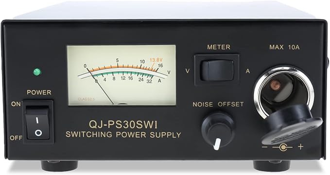 13.8V 30A DC Power Supply, Analog Regulated Bench Power Converter with Car Cigarette Lighter Socket & Noise Offset, AC to DC Converter for HAM Radio, CB Radio, Lab & Hobby Use