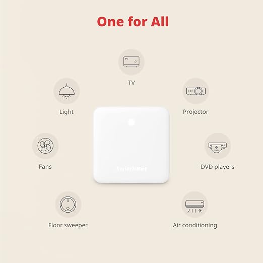 SwitchBot Bot White & Hub Mini Kit: Automate IR Devices & Physical Switches with Alexa/Google Voice Control, App Scenes & Timers.