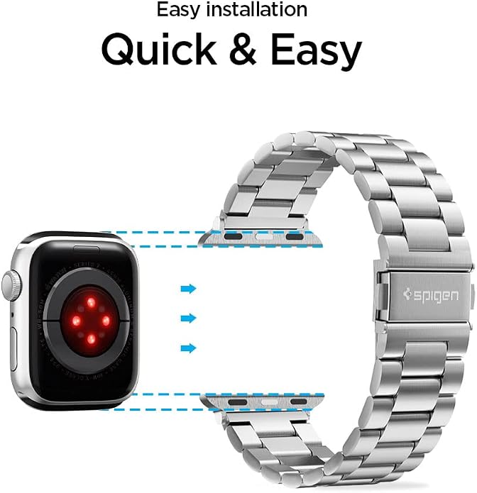Spigen for Apple Watch Band, Modern Fit Compatile with Ultra 3/2/1 49mm, Series 11/10 46mm, 9/8/7 45mm, SE3/SE2/SE/6/5/4 44mm, 3/2/1 42mm Premium Business Wristband Strap