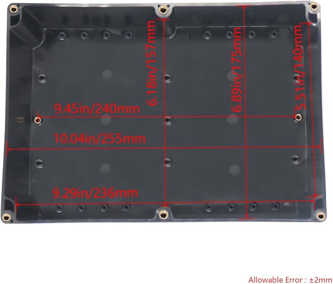 Project Box IP65 Waterproof Junction Box ABS Plastic Black Electrical Boxes DIY Electronic Project Case Power Enclosure Clear Cover 10.35“x7.17”x3.74“