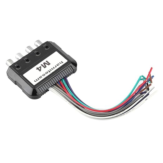 JL Audio High Low Converter, Duokon Car Stereo Subwoofer 4 Channel High to Low Audio Converter with Power Amplifier Control Wire Plastic Black