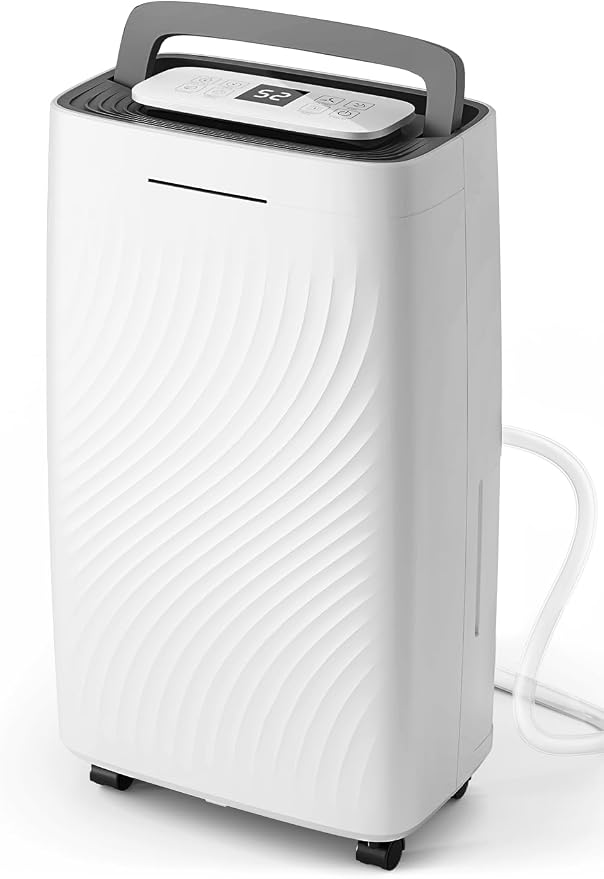 Manastin 5500 Sq.Ft Dehumidifier for Basement with Drain Hose, 80 Pints/Day (Standard 50 Pint), Energy Efficient Dehumidifier, Timer & Child Lock, for Large Room, Home, Garage