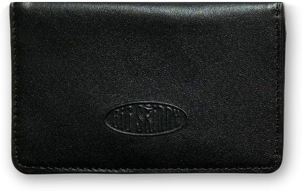 Big Skinny RFID Blocking Leather Phone Card Case with Magnetic Clasp (Tuxedo Black)
