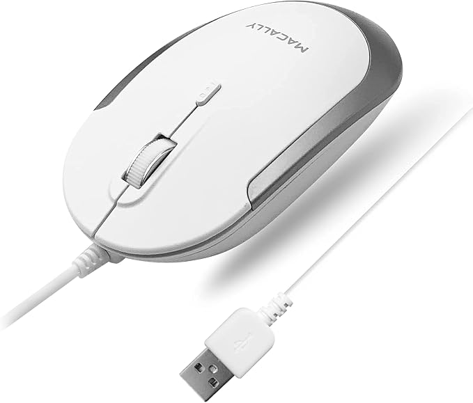 Macally Compact USB Keyboard and Mouse Combo, Uniquely Designed to Save Space