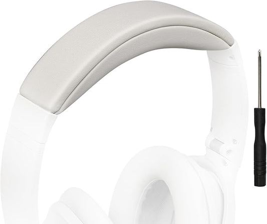 SOULWIT Headband Cover for Bose QuietComfort 45 (QC45)/QuietComfort SE (QC SE)/Quiet Comfort Wireless Headphones, Replacement Headstrap Pad Repair Part - White Smoke