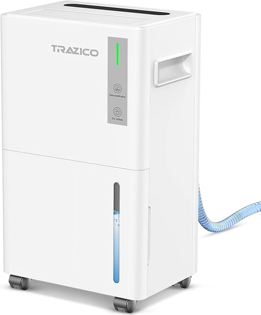 1500 Sq.ft Dehumidifier for Basement, Trazico Max 21 Pint/Day Dehumidifiers for Home, Large Room, Bedroom with Drain Hose, Quiet Smart Humidity Control, 3 Modes, 24H Timer, Auto Defrost