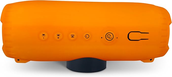 Yak-Power Drytunes Water-Resistant Portable Bluetooth Speaker | IP66 | Party Button Music Sharing | Kayaks | Boats | E-Bikes | Outdoor | Orange