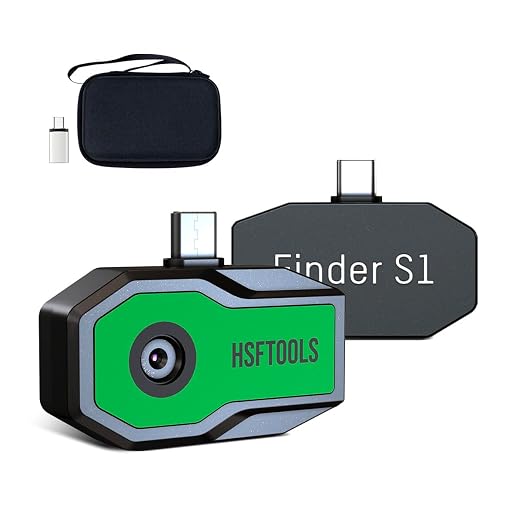 HSFTOOLS Finder S1 Thermal Camera for Android,192x192 Super IR Resolution Thermal Imaging Camera,96x96 IR Resolution, Thermal Imager for Android Phones and Tablets,Carrying Case,USB-C(not for iPhone)
