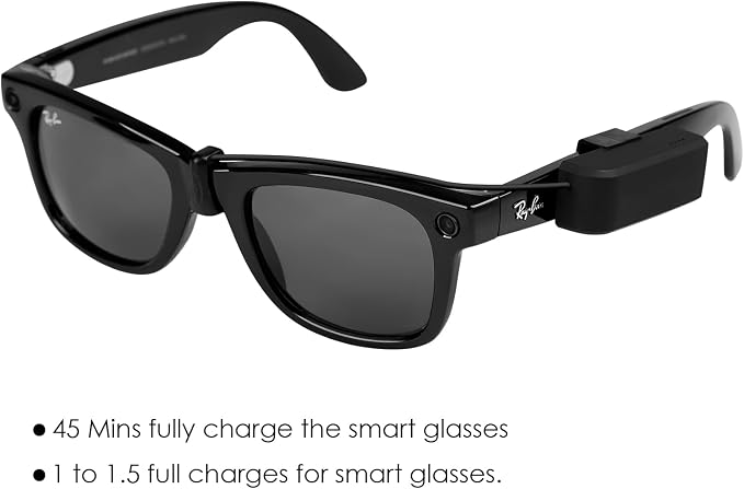 Wearable Charger for RayBan Meta Gen 2, RayBan Meta Gen 1, Wayfarer/Skyler/Headliner/Oakley Meta HSTN, Portable Charger for Meta Glasses Accessories, Mini Charger for Meta