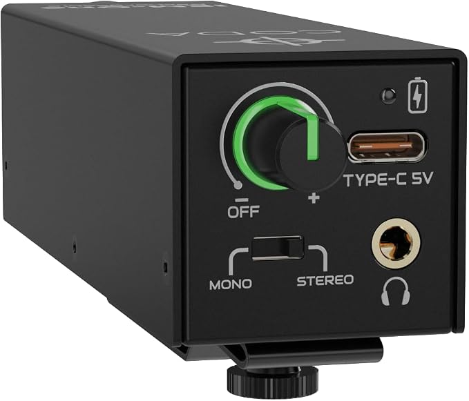 Wired in-Ear Monitor Amplifier - Single Channel Rechargeable Headphone Amp with USB-C, LED Volume Knob, XLR/TRS Inputs, Included Rechargeable AAA Batteries, Personal IEM Amp for Musicians by CODA