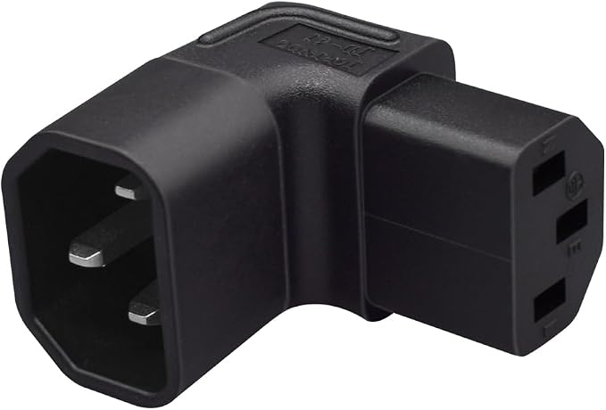(10Packs C14 to C13 Power Adapter IEC 320 Male C14 to C13 Down Direction Right Angled 90 Degree IEC Female Power Extension Adapter Wall-Mounted LCD TV