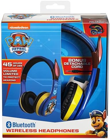 EKIDS - PAW Patrol Chase Bluetooth Headphones for Kids, Wireless Headphones for SC