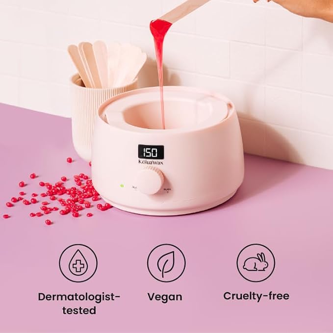 KoluaWax Premium Waxing Kit for Women - Beginner Friendly - Complete Wax Kit that includes 14oz of Wax Beads, Applicator, Pre and Post Care, Suitable for Sensitive Skin (Blush) - Mothers Day Gifts