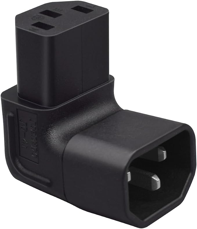 (10Packs C14 to C13 Power Adapter IEC 320 Male C14 to C13 Down Direction Right Angled 90 Degree IEC Female Power Extension Adapter Wall-Mounted LCD TV