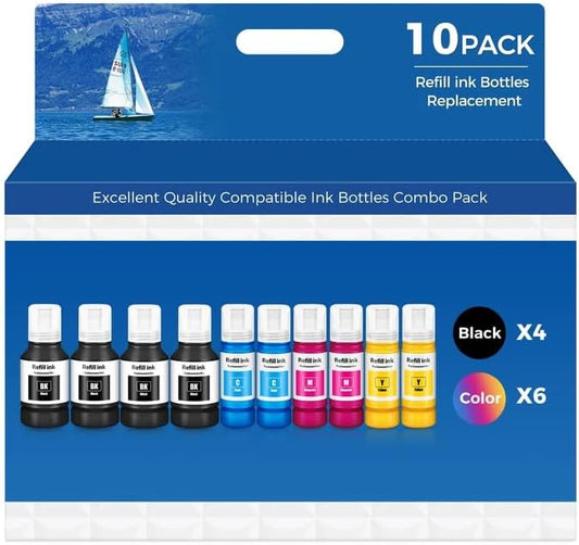 Compatible for EPT502 Ink Refill Bottles for ET-3850 ET-2850 ET-4850 ET-15000 Ink Refill for EPT502 ET 2850 ET 3850 ET-4760 ET-3843 ET-4950 ET-2760 ET-3830 ET 4850 ET 15000 ET 4950 ET-2980 ET-3950 Ink