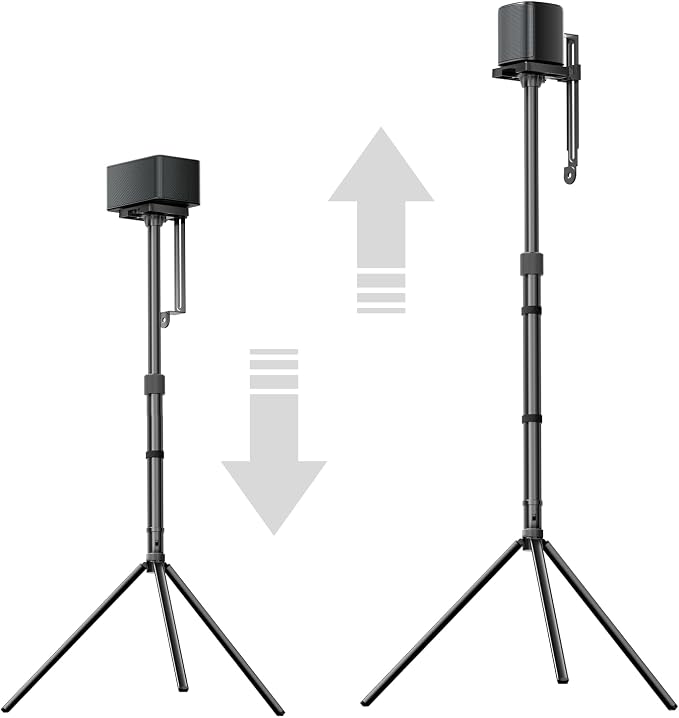 ULTIMEA Universal Speaker Stands Pair, Height Adjustable 24.4"-36.6", Fits Most Satellite & Surround Speakers, 3 Mounting Options, Holds 6.6 lbs, Easy Assembly, for Home Theater, Steady 310