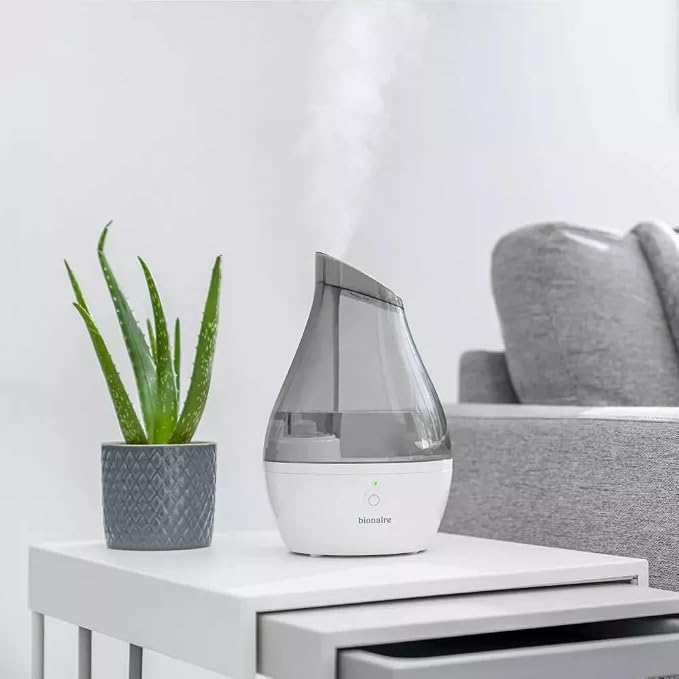 Official Bionaire - Ultrasonic Cool Mist Humidifier, Quiet Operation, Large 64 oz Tank, Easy One-Button Control, Ideal for Bedroom & Home, White