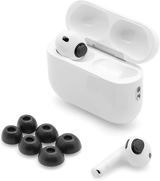 Eartune Fidelity UF-A3 | Replacement Memory-foam Tips for AirPods Pro 3 | Secure Fit, All-day Comfort, Superior Noise Isolation, Rich Bass, Built-in Wax Guard | Black[Assorted S/M/L][1-pair Each Size]