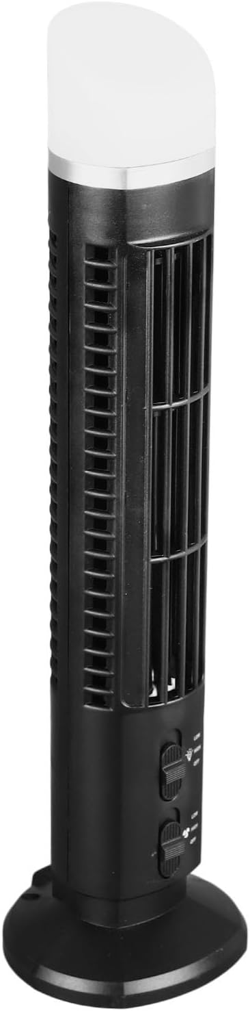 Bladeless Tower Fan Portable Desk Fan with LED Light Quiet Operation for Home Bedroom Office Office Tower Fan Personal Cooling Fan