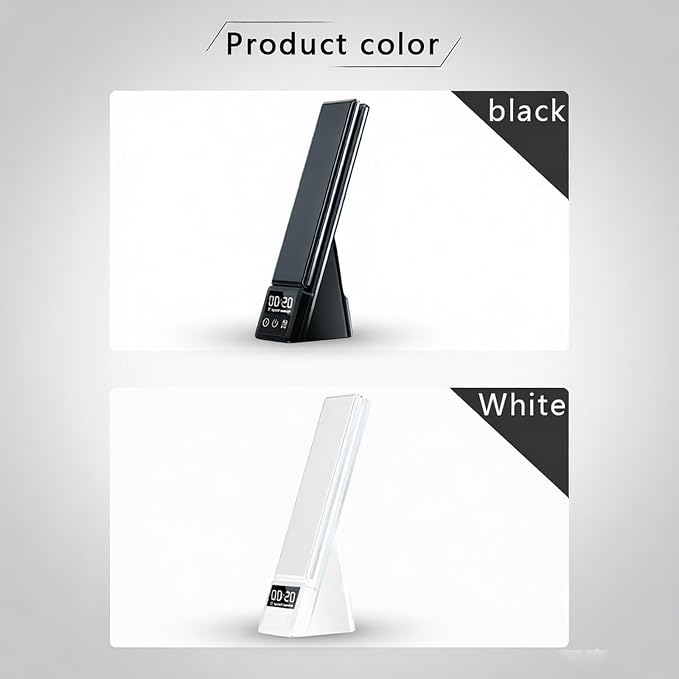 AYI Multi-Functional Wireless Charging Lamp with LED Display, Alarm Clock, 3 Color Light Modes, Foldable & Portable, 15W Fast Wireless Charger Stand for Smartphones, Smartwatches, Earbuds, N61 Black.