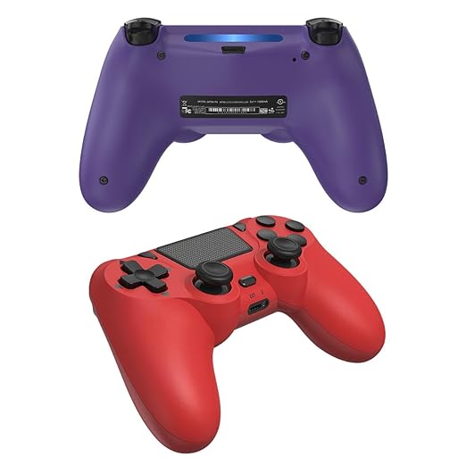 Wuthur 2 Pack Wireless Controller Compatible with PS4/Pro/Slim(Purple & Red)