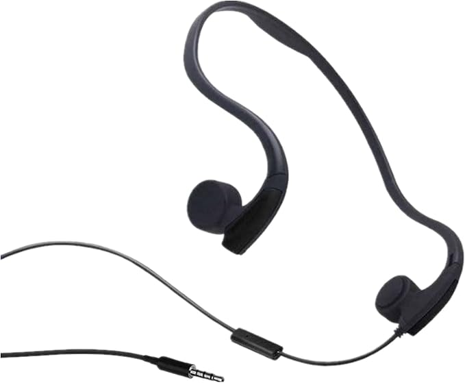 Bone Conduction Wired Headphones with Noise Cancelling Mic 3.5mm Connector Sweat Resistant Headphones for Cycling Running and Other Sports (Black)