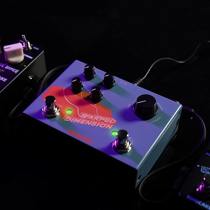 SONICAKE Modulation Guitar Effects Pedal 4 Mode of Chorus, Flanger, Phaser & Tremolo Digital Warped Dimension