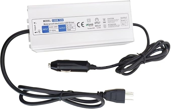 Waterproof 12V Power Adapter Compatible with GMG Green Mountain Grill Jim Bowie, Daniel Boone, Davy Crockett Prime/Prime Plus Grill, P-1001 P-1266 Power Cord Replacement Part for Ledge Peak Trek