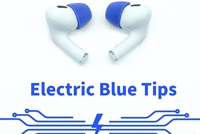 Comply Memory Foam Replacement Earbud Tips for Apple AirPods Pro 1 & 2 | Ultimate Comfort, Secure Fit, Superior Noise Isolation | Anti Slip, Prevent from Falling Out | Blue, Medium (3 Pairs)