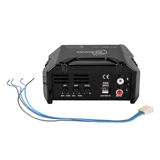 TIMPANO TPT-500 2 Ohms Compact 1 Channel TPT500 2 Ohms Car Audio Amplifier – 1x 500 Watts at 2 Ohms – Mini Stereo 12 Volts Full Range Class D Amp