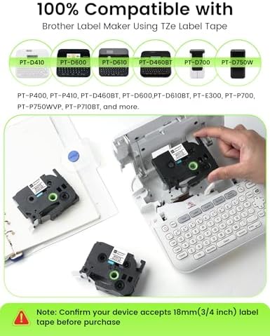 1 Inch Label Maker with 5PK 18mm Tapes, 24mm Label Maker Large Print Rechargeable, Bluetooth Labeler Thermal Transfer Printer Print Labels-Waterproof 9mm~24mm, P780BT for Home Office Business
