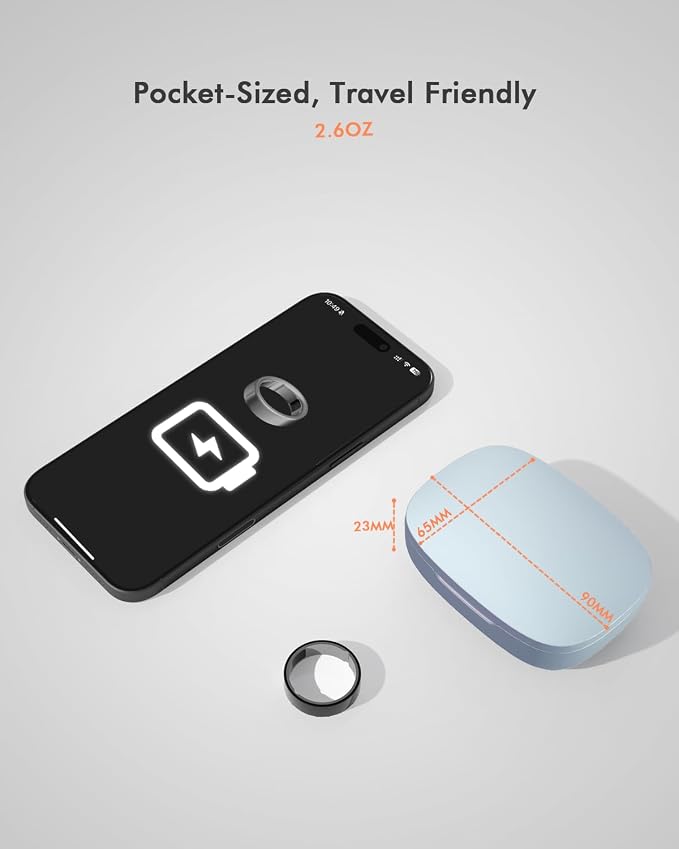 Doohoeek Updated Charging Case Compatible with Oura Ring 4 & 3 Charger, Wireless Power Station Fits Official Chargers & Fit All-Sized Rings Gen 4 & 3 1000mAh