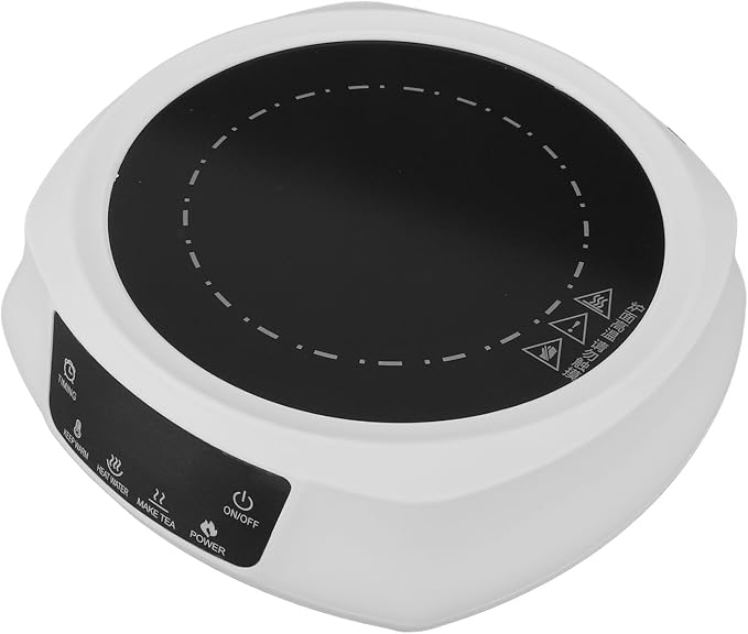 800W Mini Electric Stove, 800W Portable Electric Hot Plate Concentrated Energy Heating for Making Tea (White)