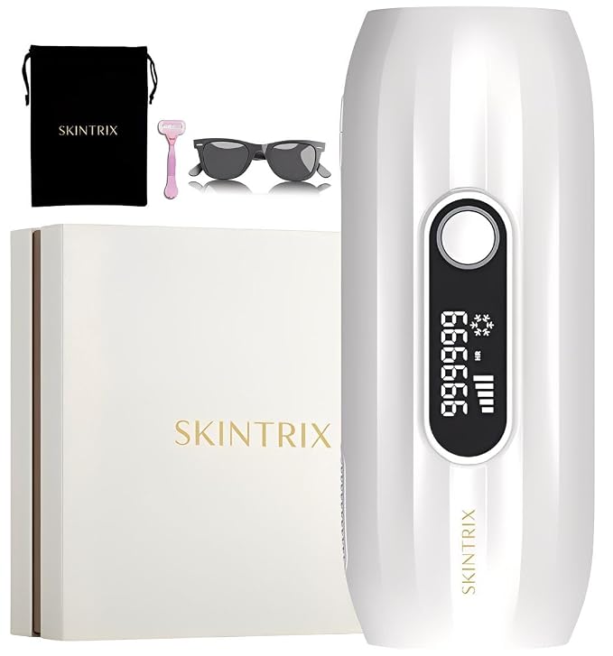 FrostLite Pro Ice Cooling IPL Laser Hair Removal Device - At Home Gentle & Painless Hair Reduction for Smooth, Hair-Less Skin on Body for Women and Men