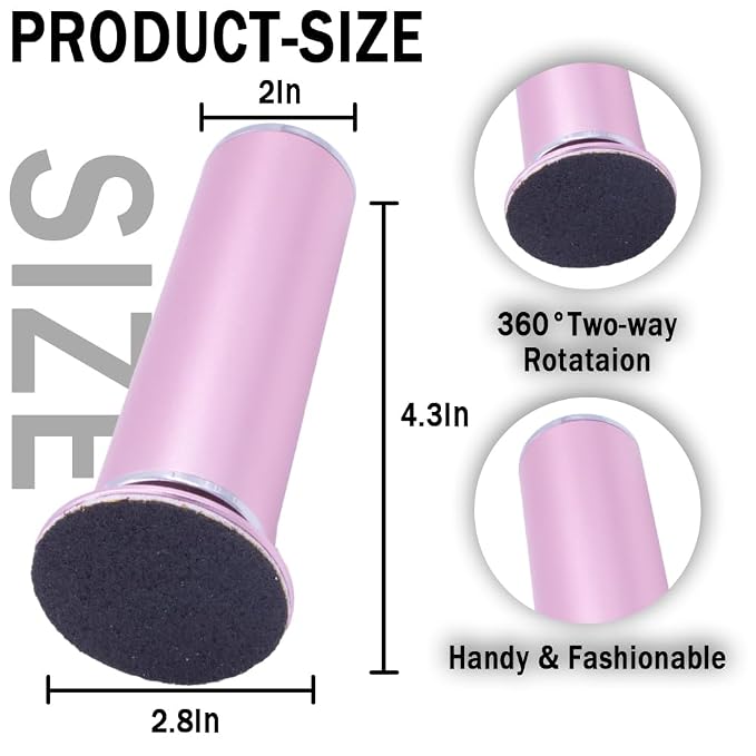 Dr.Pedi Electric Callus Remover for Feet Speed Adjustable Electric Foot File with 60pcs Replacement Sandpaper Discs Pro Pedicure Foot Filer Dead Dry Hard Skin Calluses Foot Grinder Pink