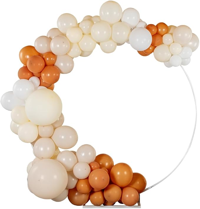 Restaurantware-Balloonify Balloon Garland Set, 1 Party Decoration Kit - 146 Balloons, With Chain, Brown, Beige, & White Latex Balloon Arch Kit, Includes Glue Dots, And Fishing Line