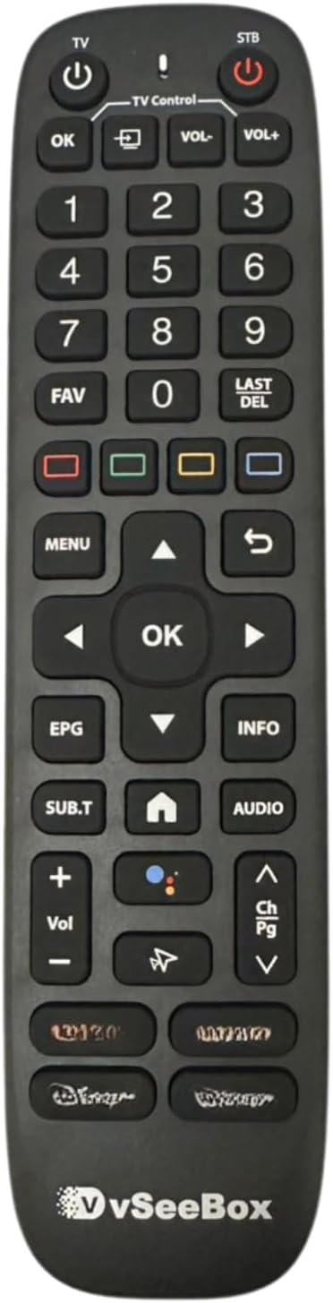 Replacement Voice Remote for VSeeBox V6 Plus with Backlit Keys