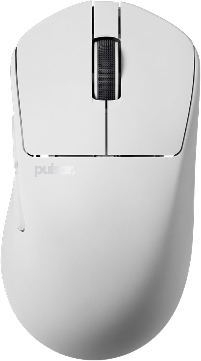 Pulsar Gaming Gears X3 Crazylight Wireless Gaming Mouse, Ultra Lightweight 1.51 oz (43g), Hybrid Ergonomic, Optical Switch, 32000 DPI, 750 IPS, XS-1 Sensor, 8k Compatible (Uyuni White)