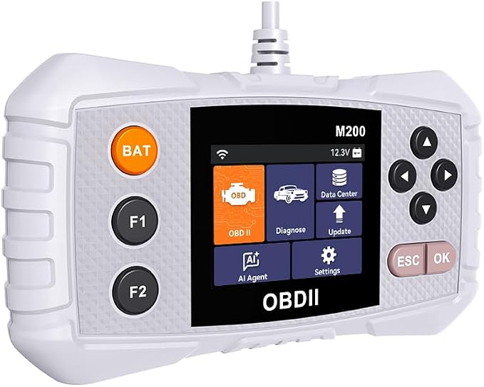 M200 OBD2 Scanner Diagnostic Tool, 4 System OBDII Code Reader for ENG/AT/ABS/SRS, AI Smart Diagnostics, WiFi Free Update, Check Engine Light Car Scan Tool for All OBD2 Cars Since 1996, 15 Languages