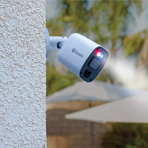 Swann Add-On DVR Flashing Light Bullet Cam with Sensor Spotlight, 1080P Video, Indoor or Outdoor Design, Dusk to Dawn Color Night Vision Plus True Detect Heat, Motion Detection, and One Way Audio